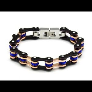 Mens D&Z Stainless Steel Motorcycle Bike bracelet